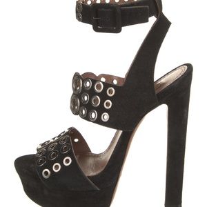 Alaia Grommet Ankle Strap Sandals